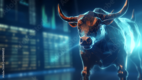 Concept of Bullish Stock Market. Investing In Stocks. Raising Stock Market. Generative AI