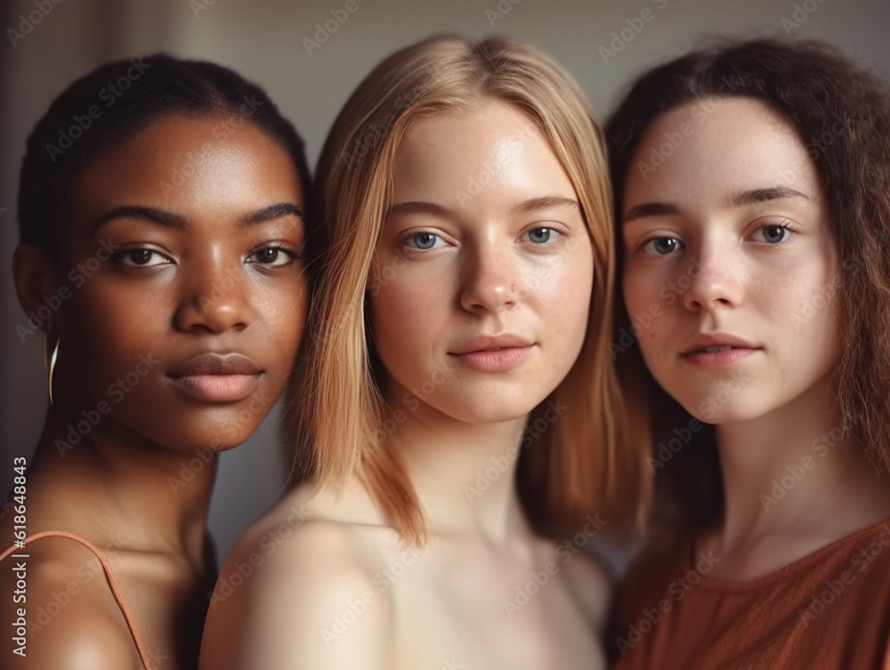 Portrait of beautiful multiethnic women