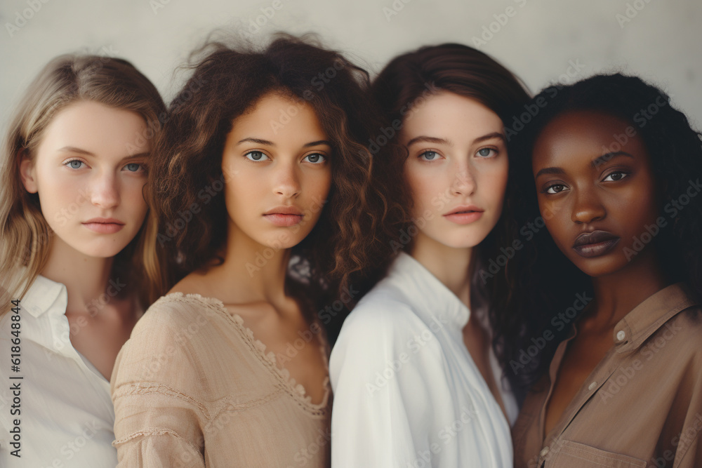 Obraz premium Portrait of beautiful multiethnic women