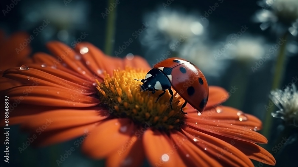 Obraz premium ladybug on flower