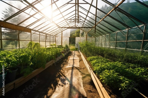 stock photo of greenhouse garden photography Generated AI