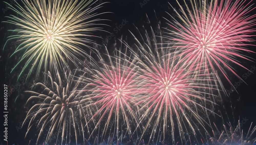 A Remarkably Captivating And Detailed Fireworks Display With A Dark Background
