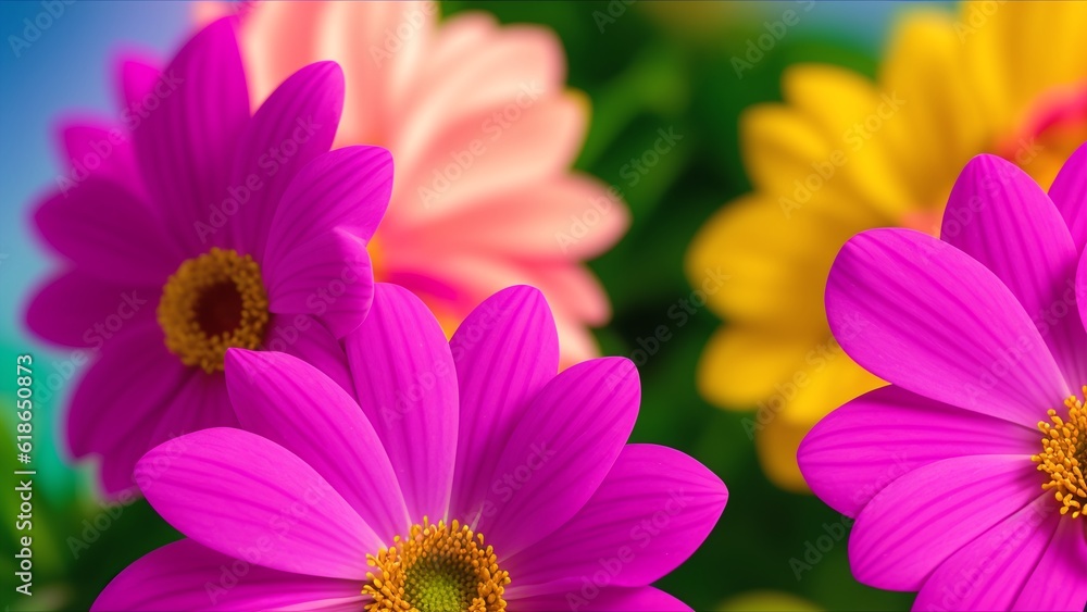 An Intriguingly Complex Picture Of A Bunch Of Flowers With A Blue Sky In The Background An Intriguingly Complex Picture Of A Bunch Of Flowers With A Blue Sky In The Background