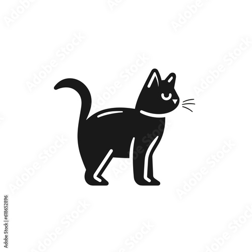 Fototapeta Naklejka Na Ścianę i Meble -  Cat Silhouette Icon SVG Vector, Little Cat, Cute Cats