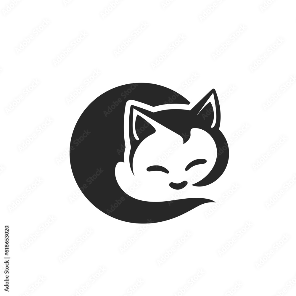 Cat Silhouette Icon SVG Vector, Paw, Sleeping Cat, Cat House, LIttle Cat, Cute Cats
