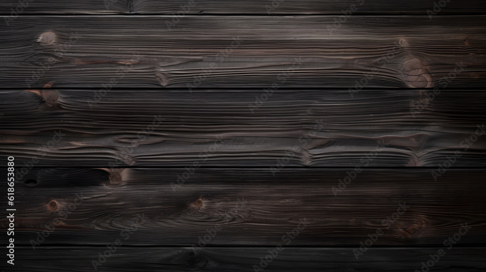Fototapeta premium Black wood planks texture background generativ ai
