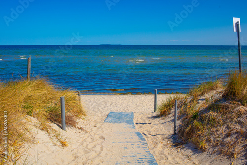Ostseebad G  hren   R  gen  D  ne Zugang zum Strand  Sommerurlaub an der Ostsee  Strandtag