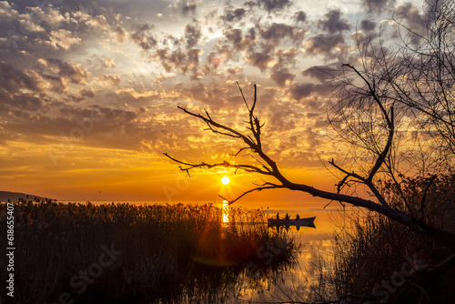 Sunset over the lake