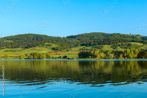 Landscape with lake and mountains
