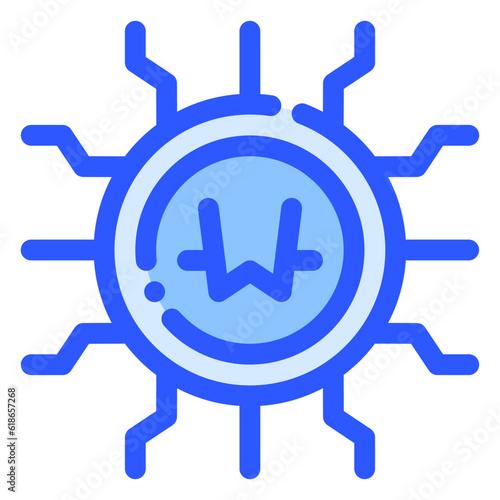 digital currency icon in bluetone style
