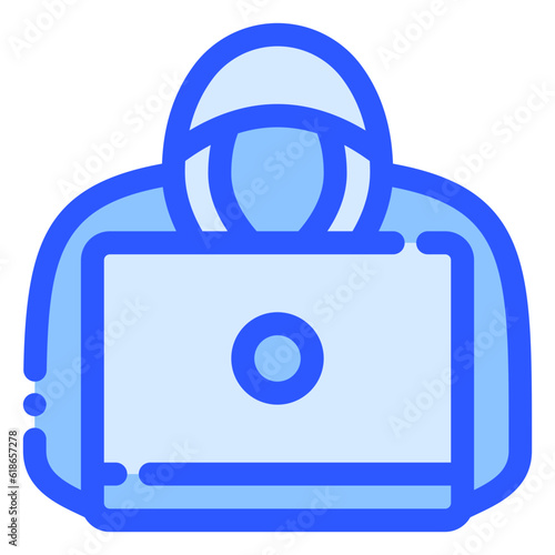 hacking icon in bluetone style