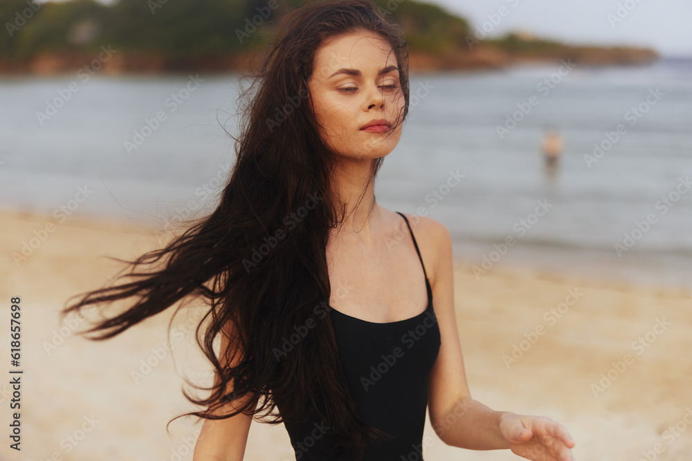 summer woman smile vacation shore sea lifestyle beach sand ocean sunset summer woman smile vacation shore sea lifestyle beach sand ocean sunset