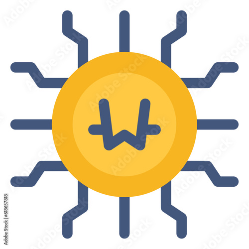 digital currency icon in flat style