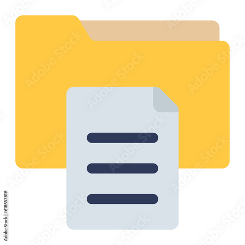 document file icon in flat style