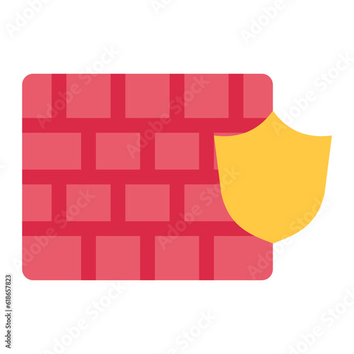 firewall icon in flat style