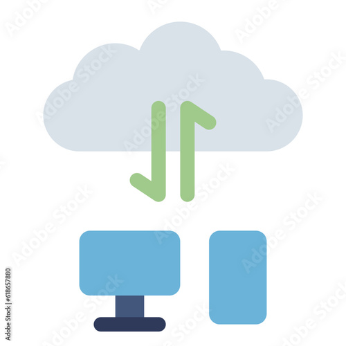 cloud computing icon in flat style
