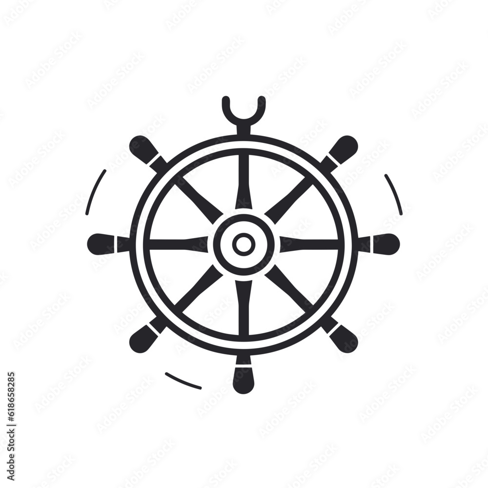 Pirate ship flag anchor, life buoy, ship steering wheel Pirate ship flag anchor, life buoy, ship steering wheel