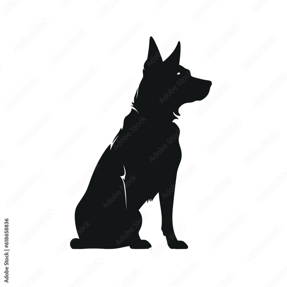 Dog Silhouette isolated graphic, wolf, puppy, breed, black and white Dog Silhouette isolated graphic, wolf, puppy, breed, black and white