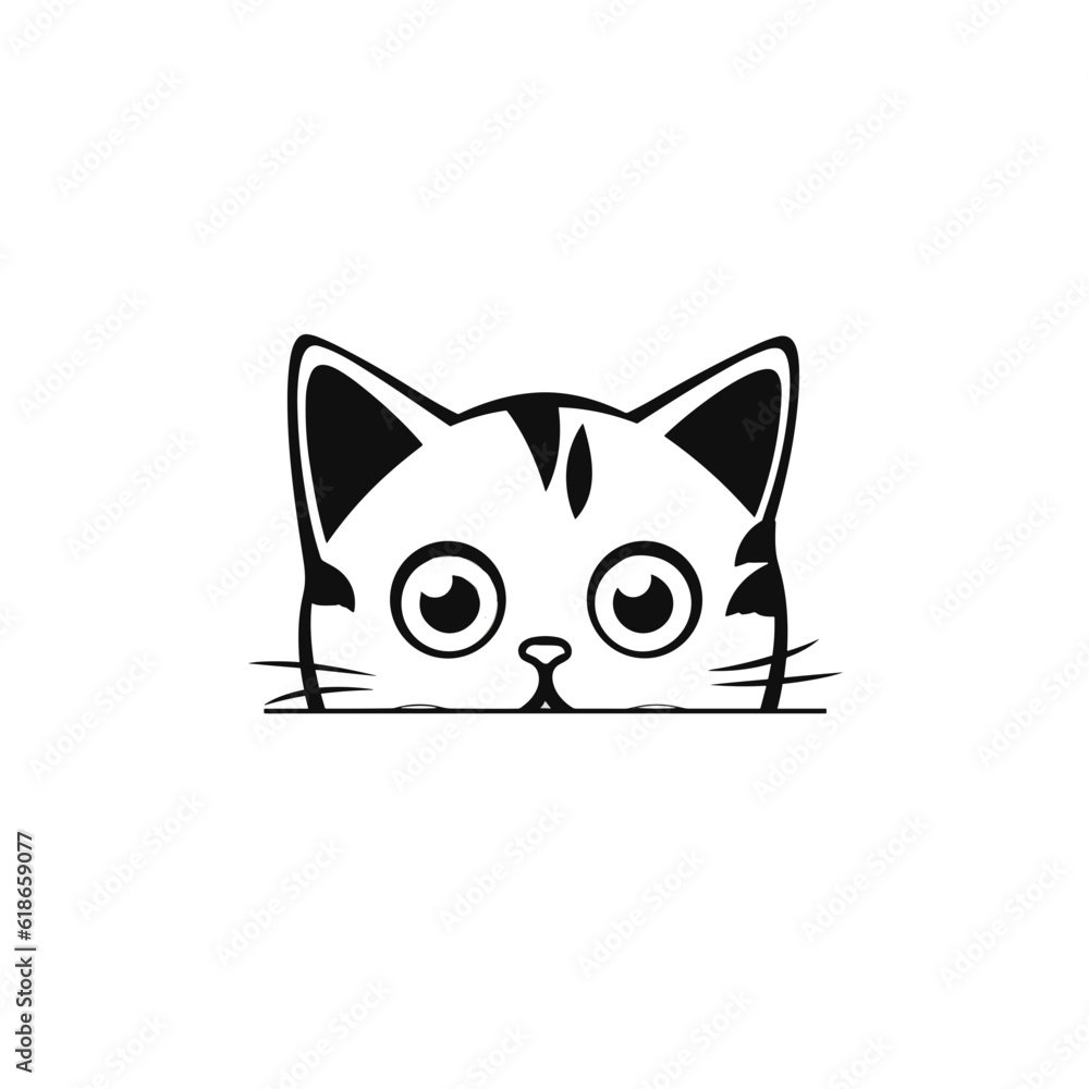 Cute looking cat, adorable kiity, kitten, graphic svg vector illustration of a little cat, young, head, big eyes Cute looking cat, adorable kiity, kitten, graphic svg vector illustration of a little cat, young, head, big eyes