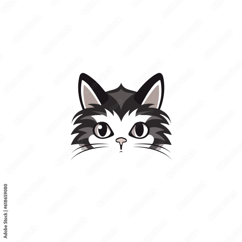 Cute looking cat, adorable kiity, kitten, graphic svg vector illustration of a little cat, young, head, big eyes Cute looking cat, adorable kiity, kitten, graphic svg vector illustration of a little cat, young, head, big eyes
