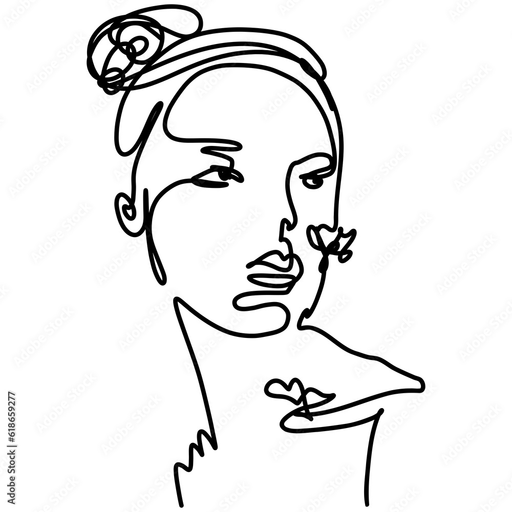 hand drawn one line art illustration woman face.one line style. Continuous line drawing, aesthetic outline for home decor, posters, wall art, illustrations, Transparent hand drawn one line art illustration woman face.one line style. Continuous line drawing, aesthetic outline for home decor, posters, wall art, illustrations, Transparent