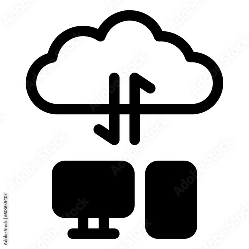 cloud computing icon in solid style