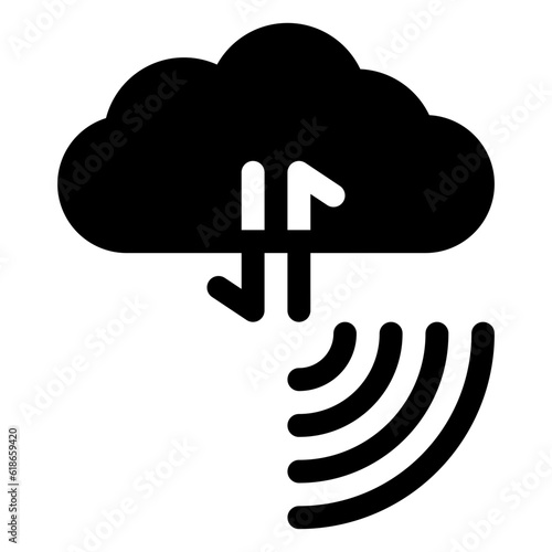 cloud data icon in solid style