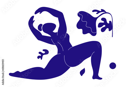 Abstract blue woman figure concept