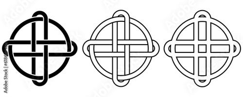 outline circle cross celtic knot sign