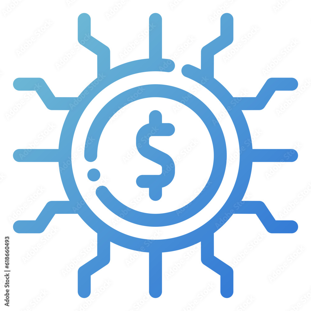 digital currency icon in line gradient style digital currency icon in line gradient style