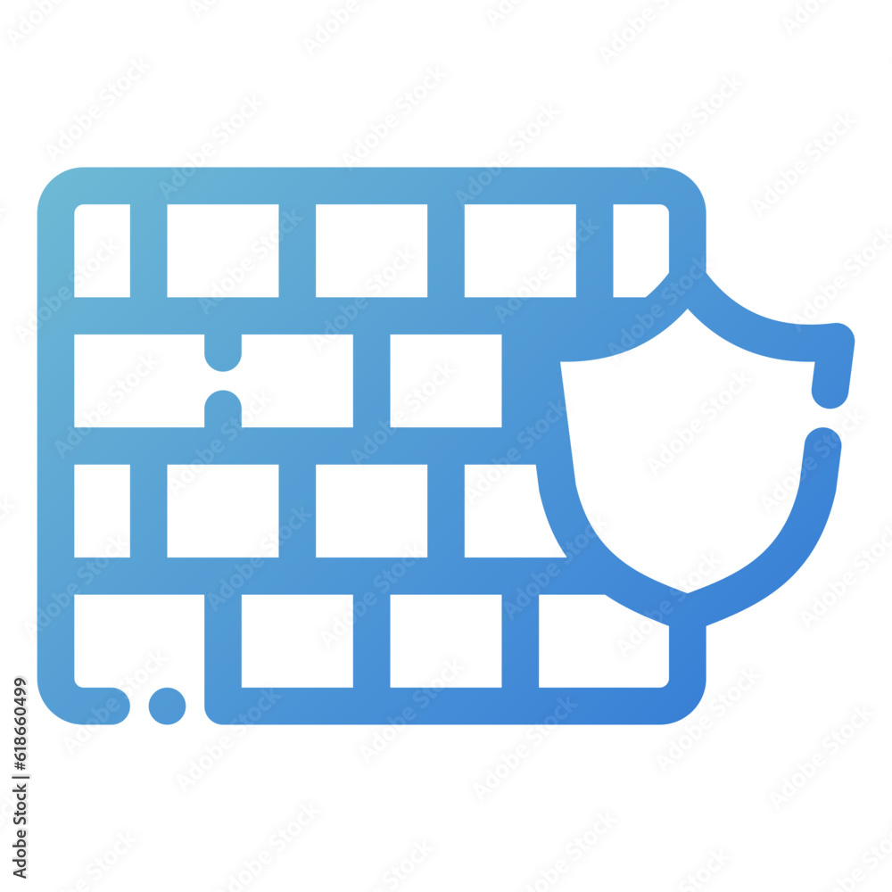 firewall icon in line gradient style firewall icon in line gradient style