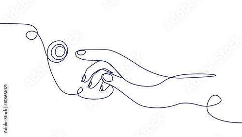 Hand with button line concept