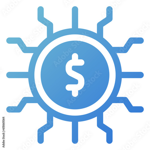 digital currency icon in gradient style