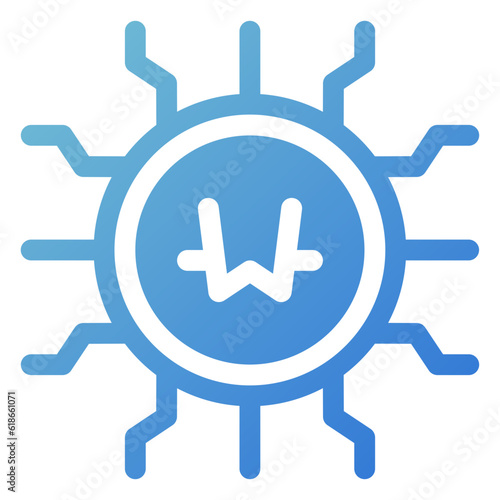 digital currency icon in gradient style