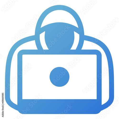 hacking icon in gradient style