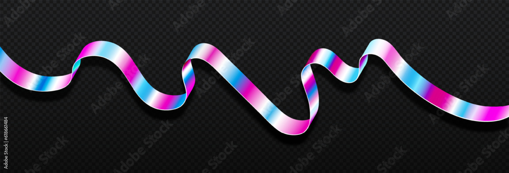 Fototapeta premium Holographic bright ribbon concept