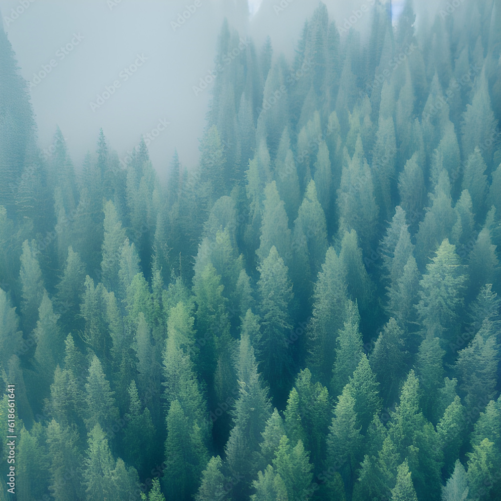 Misty Alaskan Forest