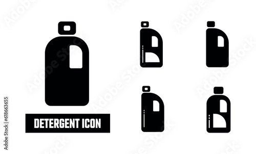 Detergent Fill Icon Symbol Vector. Black Glyph Detergent Icon