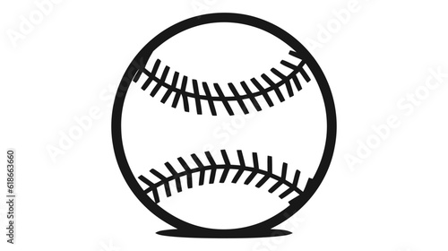 Leisure - Baseball logo, black icon on white background