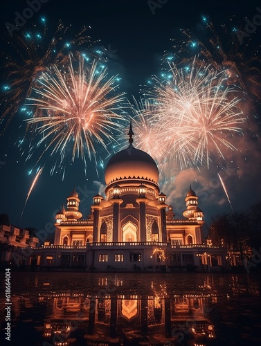 happy islamic new year background, generative ai