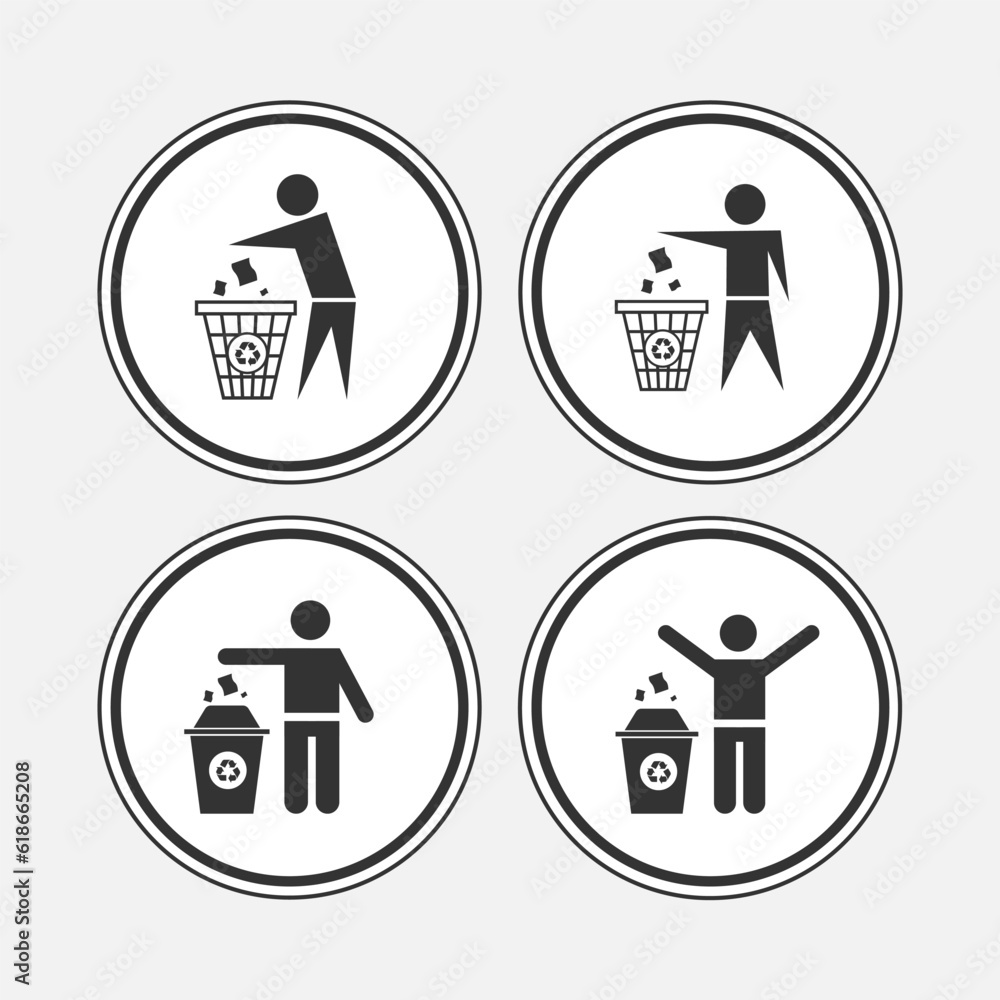 illustration of sign recycle bin collection illustration of sign recycle bin collection