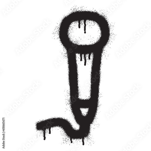 Microphone graffiti with black spray paint