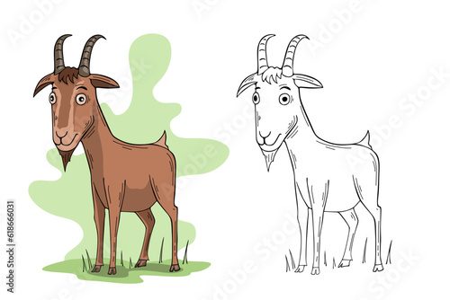 Goat farm animal cartoon illustration