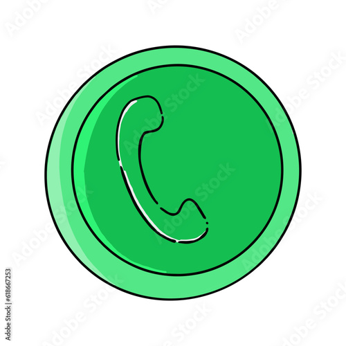 illustration of a telephone , phone icon, whats app, dial symbol