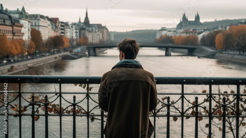 person on the bridge Generated with Midjourney AI
