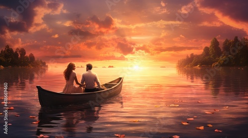 Boat trip at sunset - people photography