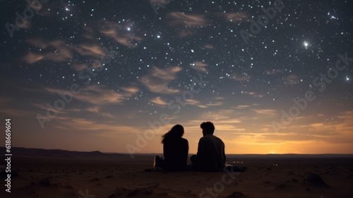 Sitting together at a beautiful night - people photography