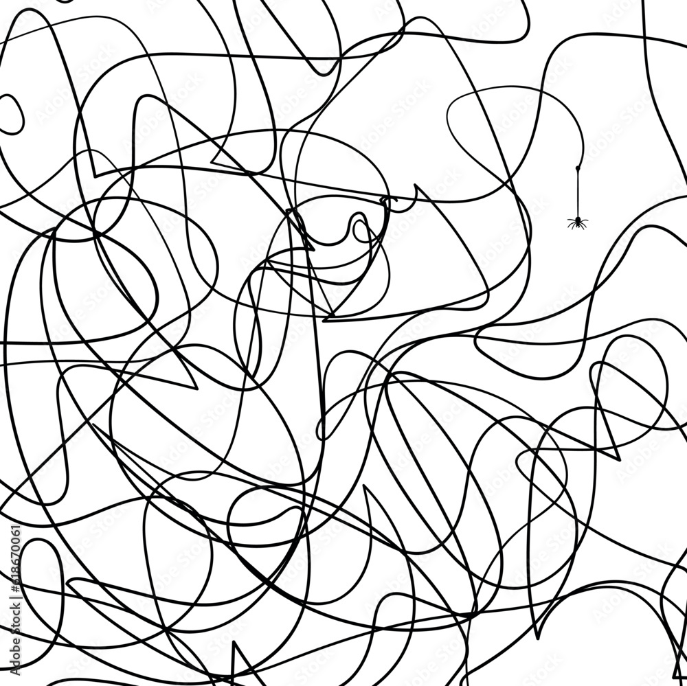 Obraz premium seamless pattern with web or net and little spider