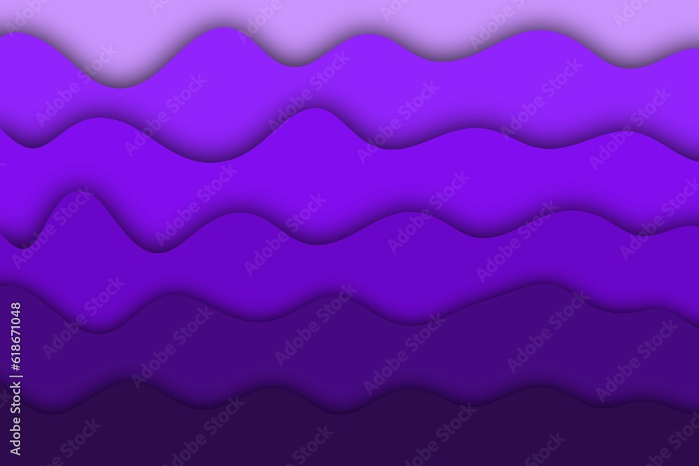 Obraz premium Paper cut design of purple waved. Wave background.