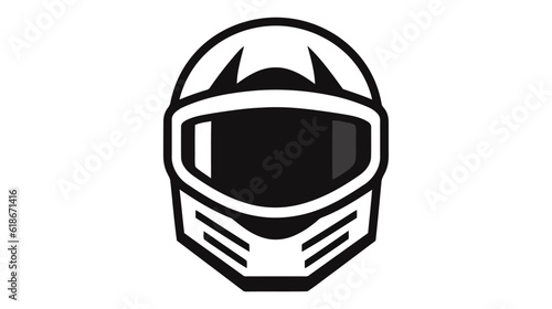 Racing helmet icon. Simple illustration of racing helmet vector icon for web photo